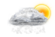 Cloudy, light snowfall