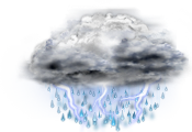 Dull, thunderstorm with heavy shower